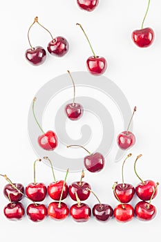 Fresh ripe cherry pattern isolated