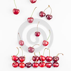 Fresh ripe cherry pattern isolated
