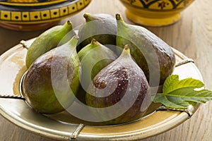 Fresh ripe figs on a dish