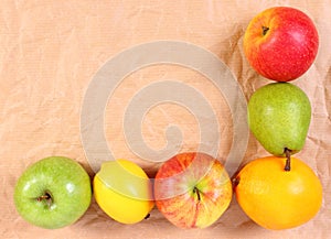 Fresh ripe fruits, healthy lifestyles, copy space for text