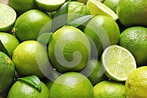 Fresh ripe green limes