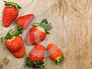 Fresh Ripe Juicy Strawberries On A Board