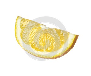 Fresh ripe lemon slice isolated on white