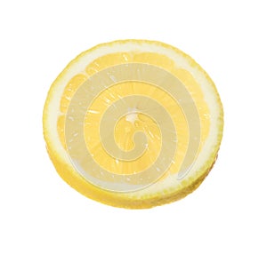 Fresh ripe lemon slice isolated on white