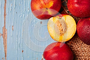 Fresh ripe nectarines