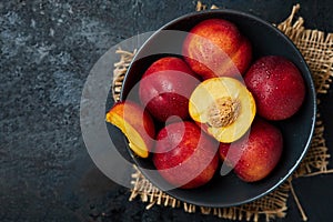 Fresh ripe nectarines