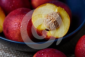 Fresh ripe nectarines