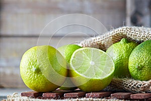 Fresh ripe organic limes