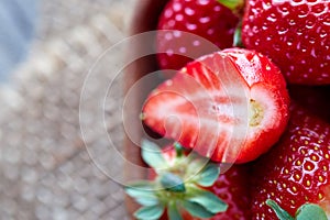 Fresh ripe organic strawberries