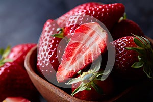 Fresh ripe organic strawberries