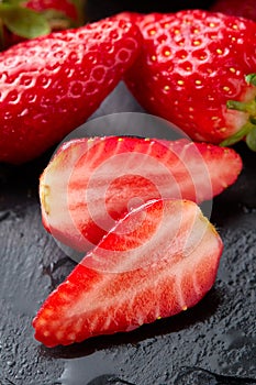 Fresh ripe organic strawberries