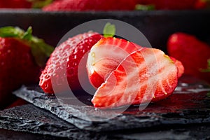 Fresh ripe organic strawberries