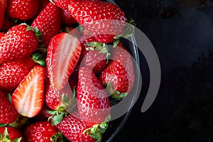 Fresh ripe organic strawberries