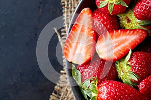 Fresh ripe organic strawberries