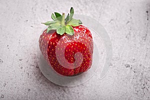Fresh ripe organic strawberry closeup