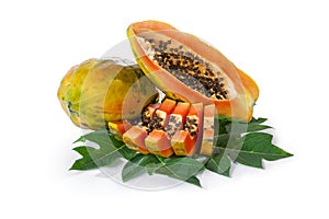 Fresh ripe papaya fruits