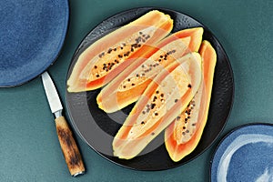 Fresh ripe papaya fruits