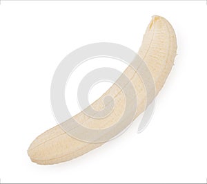 Fresh, ripe peeled banana isolated on a white background