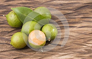 Fresh ripe peeled quenepa fruit - Melicoccus bijugatus