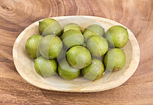 Fresh ripe peeled quenepa fruit - Melicoccus bijugatus