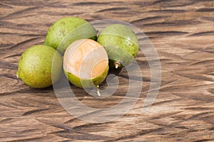 Fresh ripe peeled quenepa fruit - Melicoccus bijugatus