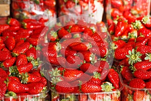 Fresh Ripe Perfect Strawberries.Selective focus