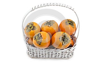 Fresh ripe persimmon fruit