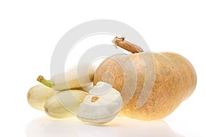 Fresh ripe pumpkin and marrows.