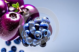 fresh ripe purple blueberries in a glass on a white backgroundfresh ripe purple blueberries in a glass on a white backgroundfresh