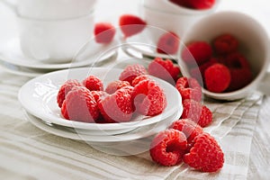 Fresh ripe raspberries