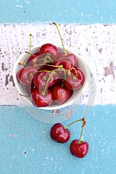 Fresh ripe red cherries