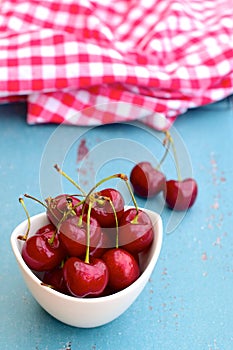 Fresh ripe red cherries