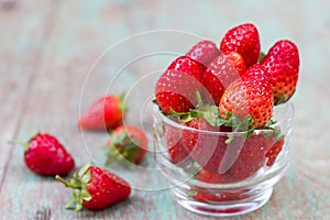 Fresh ripe red strawberries