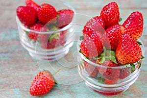 Fresh ripe red strawberries