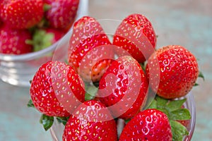 Fresh ripe red strawberries