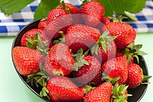 Fresh ripe red strawberries