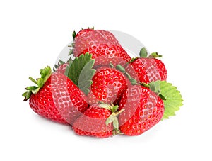 Fresh ripe red strawberries isolated