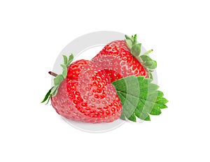 Fresh ripe red strawberries isolated
