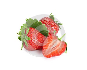 Fresh ripe red strawberries isolated