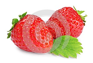 Fresh ripe red strawberries isolated