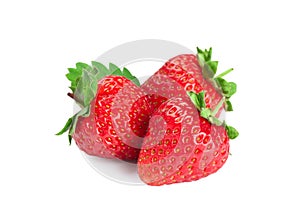 Fresh ripe red strawberries isolated