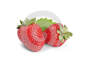 Fresh ripe red strawberries isolated