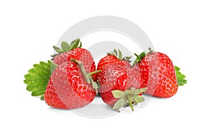 Fresh ripe red strawberries isolated