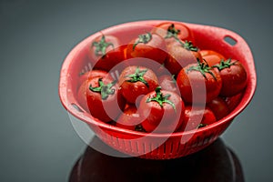 Fresh and ripe red tomatos