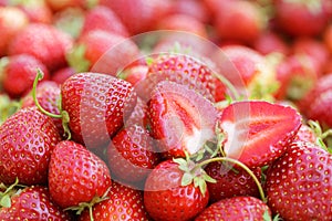 fresh ripe strawberries as background