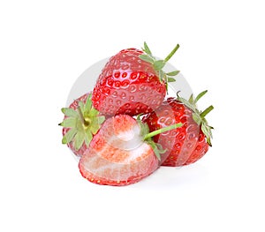 Fresh ripe strawberries on white background