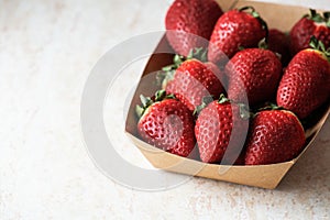Fresh ripe strawberry, close up, selective focus