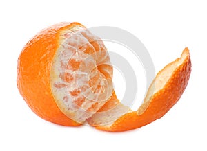 Fresh ripe tangerine isolated on white. Citrus fruit