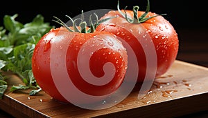 Fresh, ripe tomato a healthy, organic, vegetarian gourmet salad generated by AI