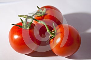 Fresh ripe tomatoes isolated on white background